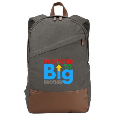 Promoted To Big Brother Colorful Logo Cotton Canvas Backpack