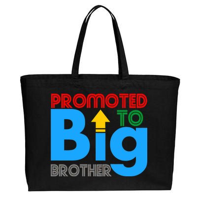 Promoted To Big Brother Colorful Logo Cotton Canvas Jumbo Tote