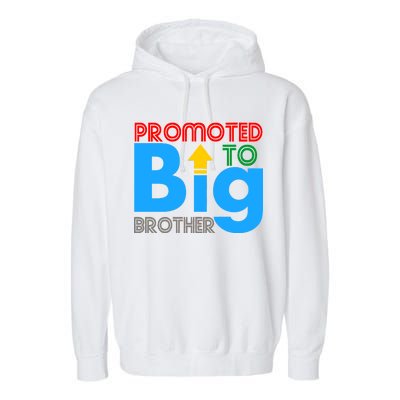 Promoted To Big Brother Colorful Logo Garment-Dyed Fleece Hoodie