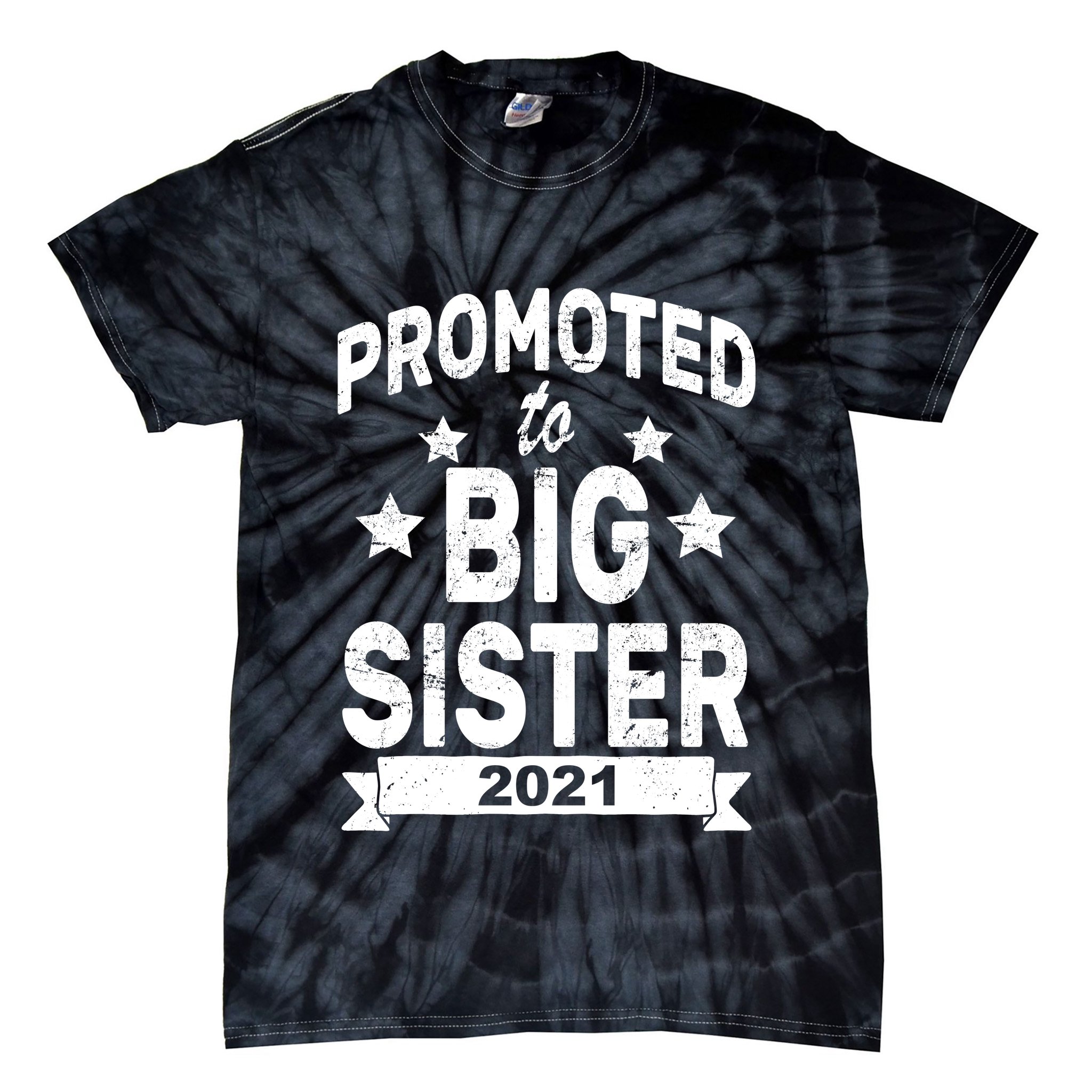 Promoted To Big Sister 2021 Tie-Dye T-Shirt