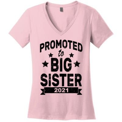 Promoted To Big Sister 2021 Women's V-Neck T-Shirt
