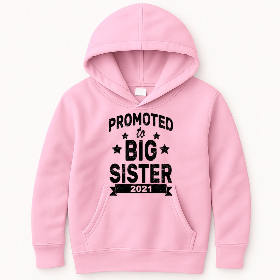 Promoted To Big Sister 2021 Kids Hoodie
