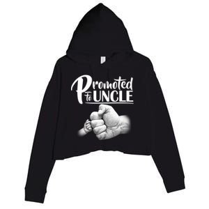 Promoted To Uncle Crop Fleece Hoodie