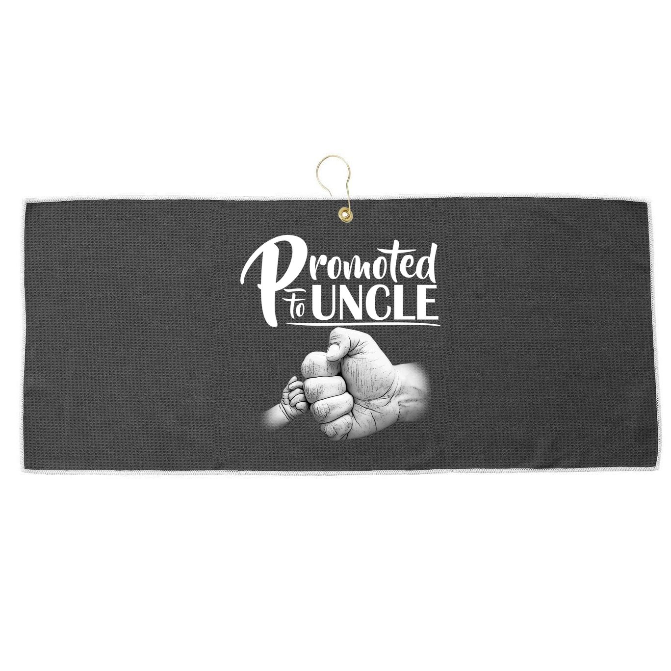 Promoted To Uncle Large Microfiber Waffle Golf Towel
