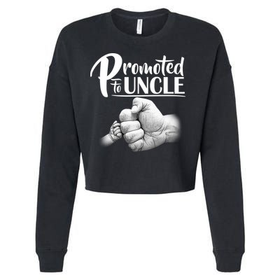 Promoted To Uncle Cropped Pullover Crew