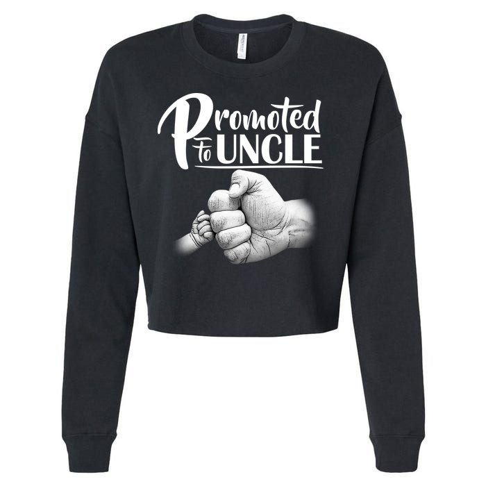 Promoted To Uncle Cropped Pullover Crew