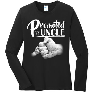 Promoted To Uncle Ladies Long Sleeve Shirt