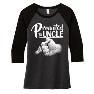 Promoted To Uncle Women's Tri-Blend 3/4-Sleeve Raglan Shirt