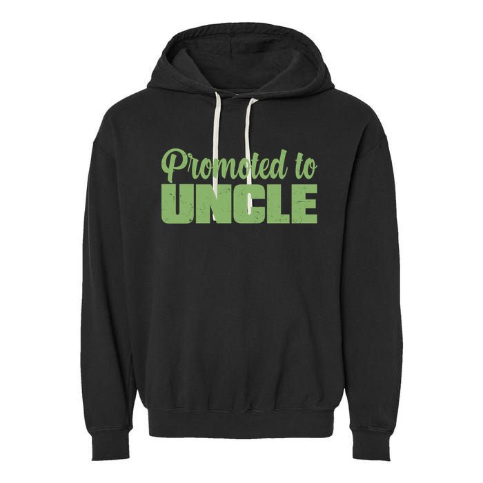 Promoted to Uncle New Baby Niece Nephew  Garment-Dyed Fleece Hoodie
