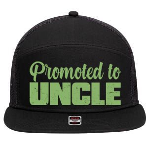 Promoted to Uncle New Baby Niece Nephew  7 Panel Mesh Trucker Snapback Hat