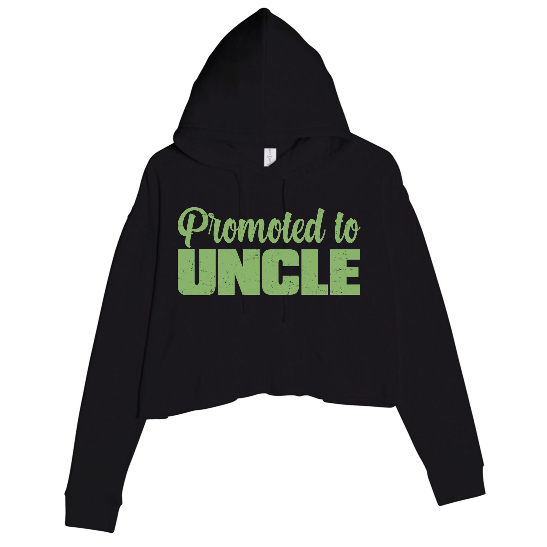 Promoted to Uncle New Baby Niece Nephew  Crop Fleece Hoodie