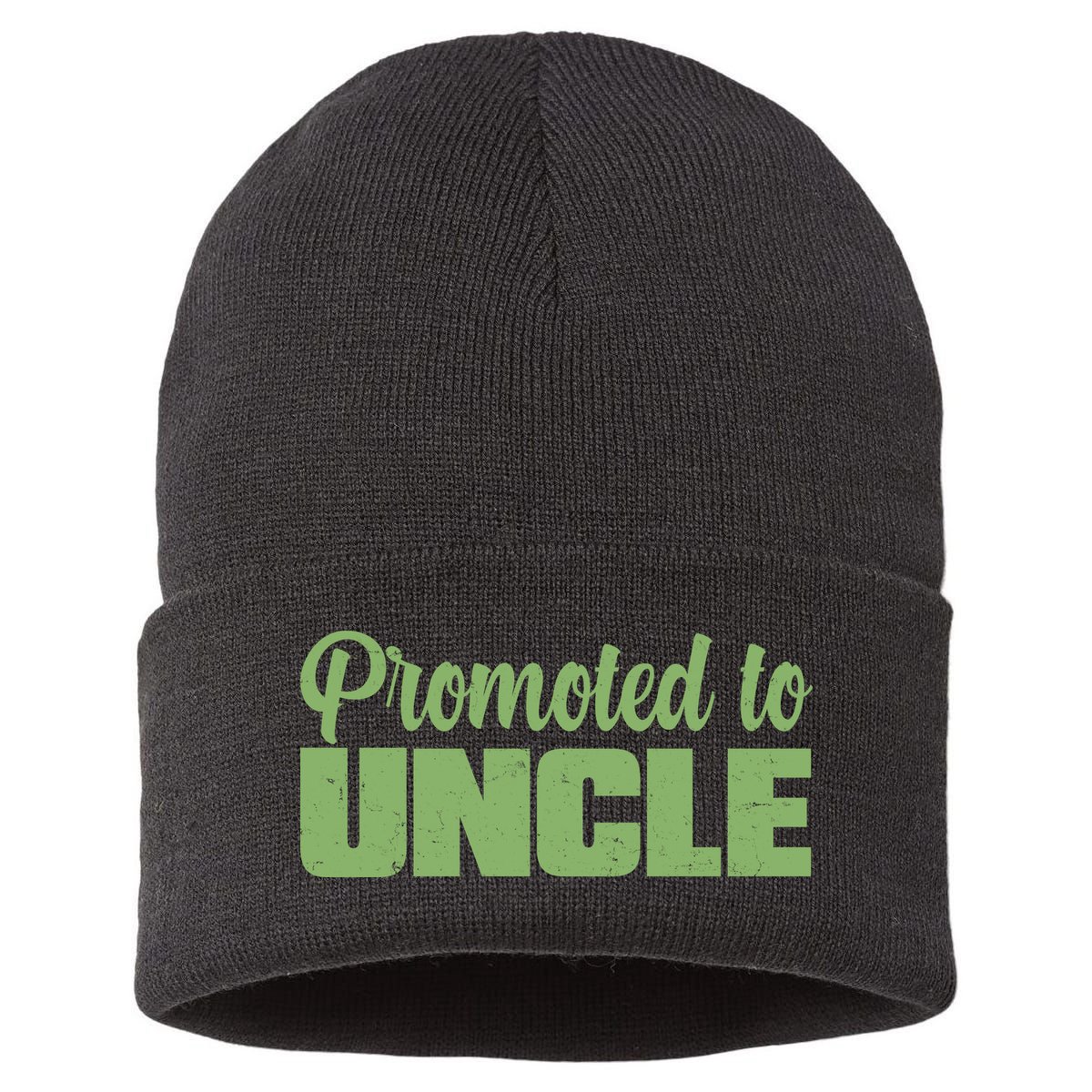 Promoted to Uncle New Baby Niece Nephew  Sustainable Knit Beanie