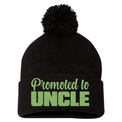 Promoted to Uncle New Baby Niece Nephew  Pom Pom 12in Knit Beanie