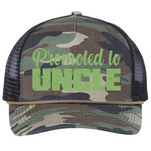 Promoted to Uncle New Baby Niece Nephew  Retro Rope Trucker Hat Cap