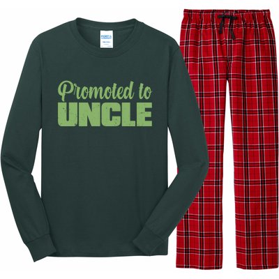 Promoted to Uncle New Baby Niece Nephew  Long Sleeve Pajama Set