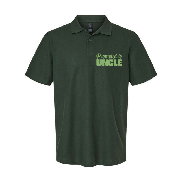 Promoted to Uncle New Baby Niece Nephew  Softstyle Adult Sport Polo