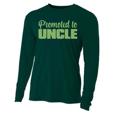 Promoted to Uncle New Baby Niece Nephew  Cooling Performance Long Sleeve Crew