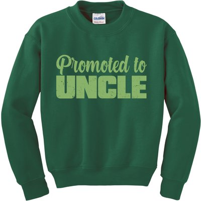 Promoted to Uncle New Baby Niece Nephew  Kids Sweatshirt