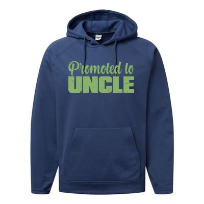 Promoted to Uncle New Baby Niece Nephew  Performance Fleece Hoodie