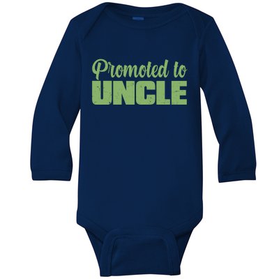 Promoted to Uncle New Baby Niece Nephew  Baby Long Sleeve Bodysuit