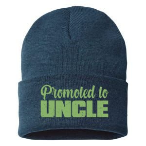 Promoted to Uncle New Baby Niece Nephew  Sustainable Knit Beanie