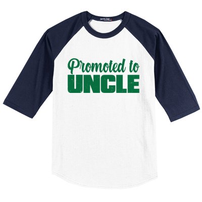 Promoted to Uncle New Baby Niece Nephew  Baseball Sleeve Shirt