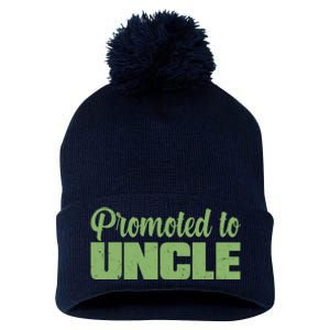 Promoted to Uncle New Baby Niece Nephew  Pom Pom 12in Knit Beanie