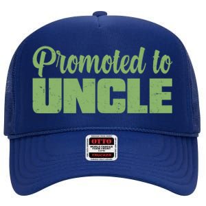 Promoted to Uncle New Baby Niece Nephew  High Crown Mesh Back Trucker Hat