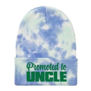 Promoted to Uncle New Baby Niece Nephew  Tie Dye 12in Knit Beanie