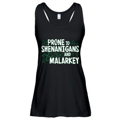 Prone To Shenanigans And Malarkey Ladies Essential Flowy Tank