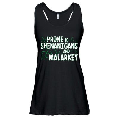 Prone To Shenanigans And Malarkey Ladies Essential Flowy Tank