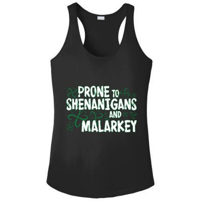 Prone To Shenanigans And Malarkey Ladies PosiCharge Competitor Racerback Tank