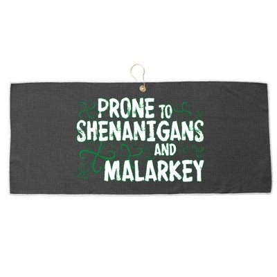 Prone To Shenanigans And Malarkey Large Microfiber Waffle Golf Towel