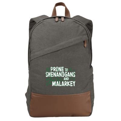 Prone To Shenanigans And Malarkey Cotton Canvas Backpack