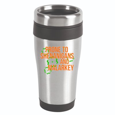Prone to Shenanigans and Malarkey St Patty's Day 16oz Travel Tumbler