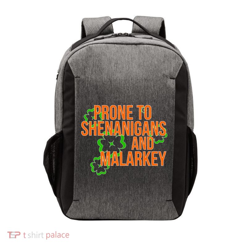 Prone to Shenanigans and Malarkey St Patty's Day Vector Backpack