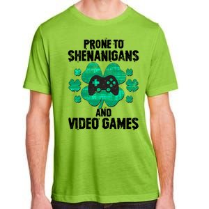 Prone To Shenanigans Video Games Shamrock Gamer Adult ChromaSoft Performance T-Shirt