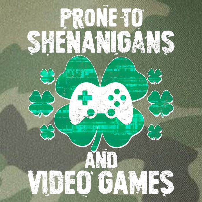 Prone To Shenanigans Video Games Shamrock Gamer Legacy Tie Dye Trucker Hat
