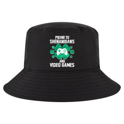 Prone To Shenanigans Video Games Shamrock Gamer Cool Comfort Performance Bucket Hat