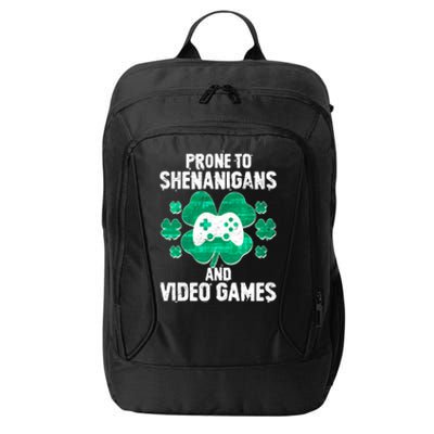 Prone To Shenanigans Video Games Shamrock Gamer City Backpack