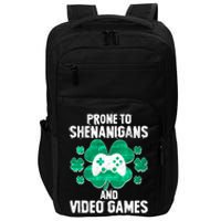 Prone To Shenanigans Video Games Shamrock Gamer Impact Tech Backpack