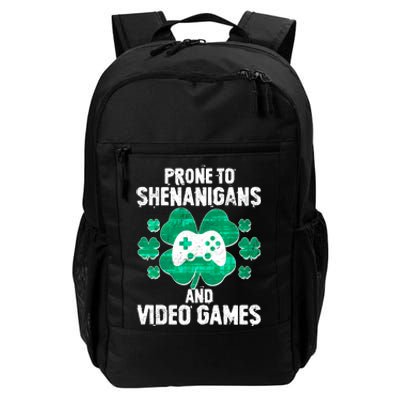 Prone To Shenanigans Video Games Shamrock Gamer Daily Commute Backpack