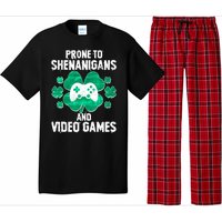 Prone To Shenanigans Video Games Shamrock Gamer Pajama Set