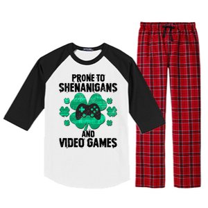 Prone To Shenanigans Video Games Shamrock Gamer Raglan Sleeve Pajama Set