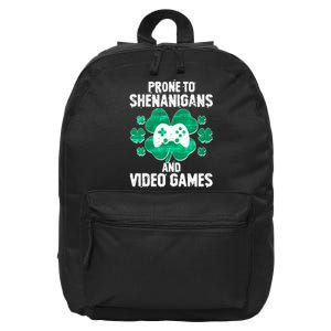 Prone To Shenanigans Video Games Shamrock Gamer 16 in Basic Backpack