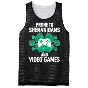 Prone To Shenanigans Video Games Shamrock Gamer Mesh Reversible Basketball Jersey Tank