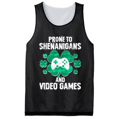 Prone To Shenanigans Video Games Shamrock Gamer Mesh Reversible Basketball Jersey Tank
