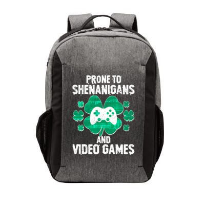 Prone To Shenanigans Video Games Shamrock Gamer Vector Backpack