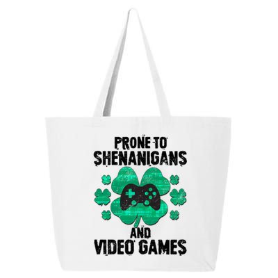 Prone To Shenanigans Video Games Shamrock Gamer 25L Jumbo Tote