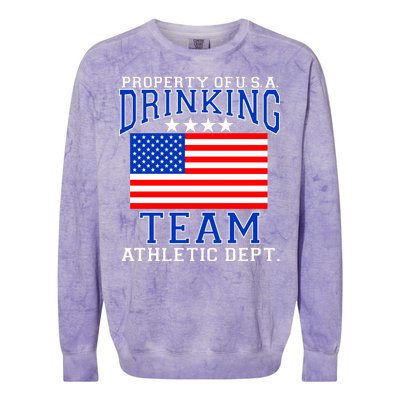 Property of U.S.A. Drinking Team Colorblast Crewneck Sweatshirt